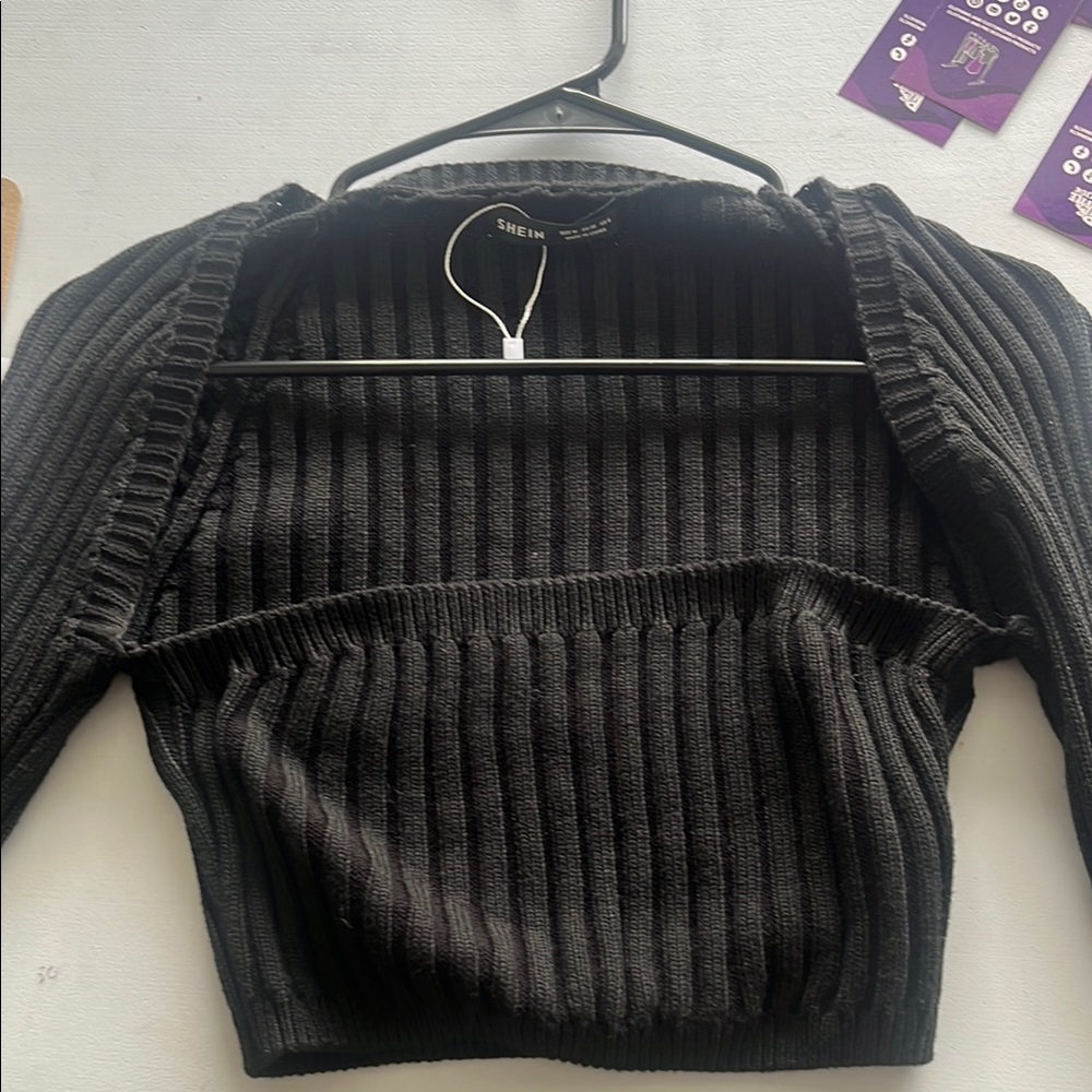 SHEIN Black Ribbed Women's Sweater